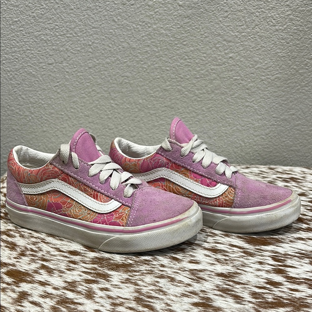 Pink and Orange Sneakers with White Accents